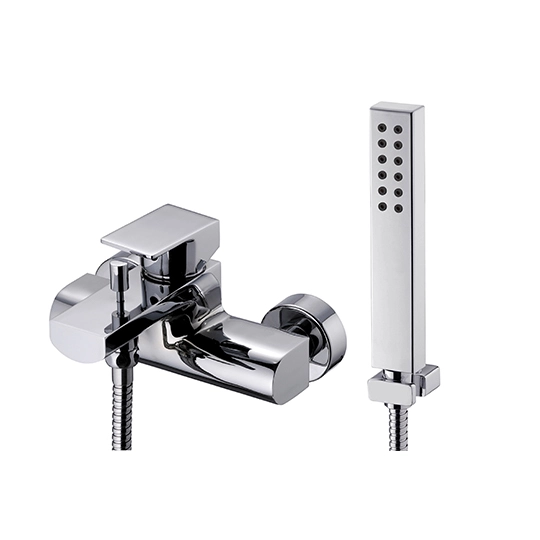 Badewannen-/Duschmischer mit Handbrause, Schlauch und Wandhalterung