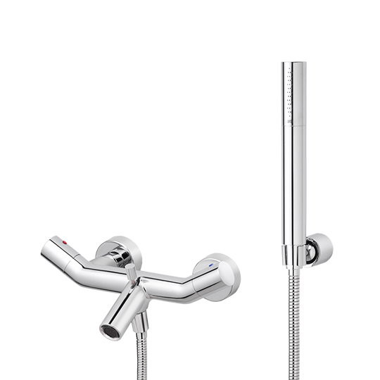 Badewannen-/Duschmischer mit Handbrause, Schlauch und Wandhalterung