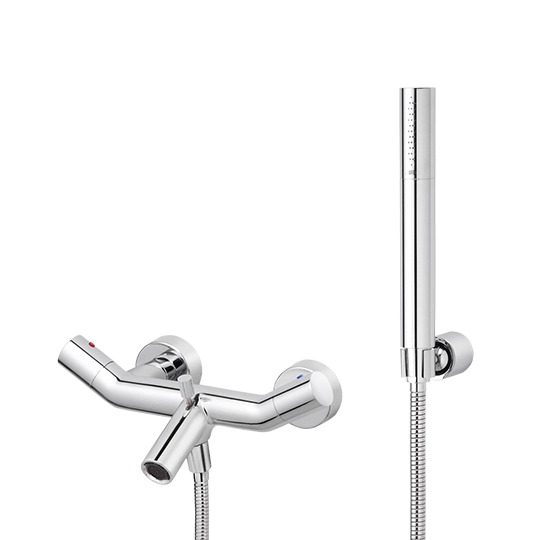 Badewannen-/Duschmischer mit Handbrause, Schlauch und Wandhalterung