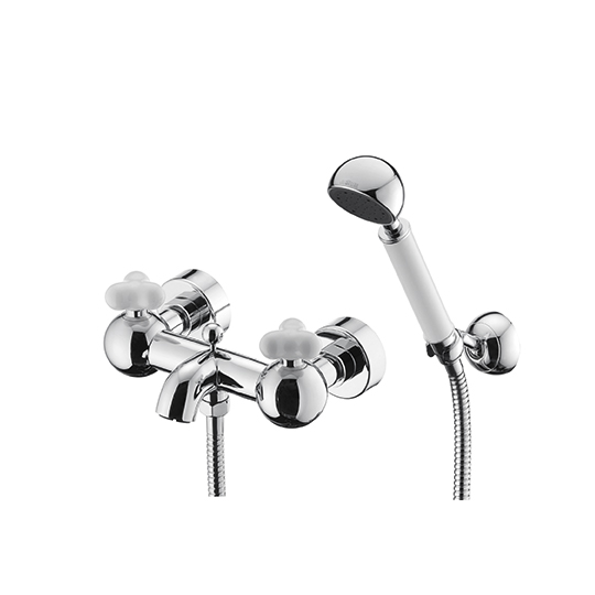Badewannen-/Duschmischer mit Handbrause, Schlauch und Wandhalterung