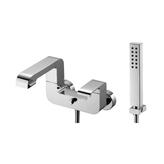 Badewannen-/Duschmischer mit Handbrause, Schlauch und Halterung
