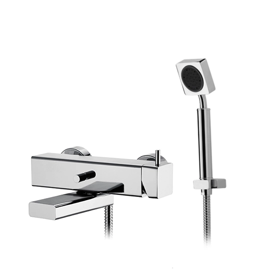 Badewannen-/Duschmischer mit Handbrause, Schlauch und Wandhalterung