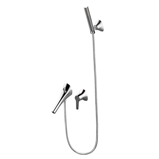 Einhand-Einbau-Wannenmischer mit Handbrause & 150-cm-Schlauch & Wandhalterung